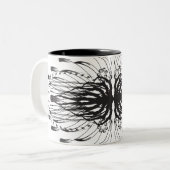 白黒芸術的コーヒーマグ ツートーンマグカップ (正面左)