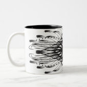 白黒芸術的コーヒーマグ ツートーンマグカップ (左)