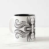 白黒芸術的コーヒーマグ ツートーンマグカップ (正面左)