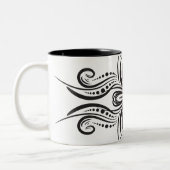 白黒芸術的コーヒーマグ ツートーンマグカップ (左)