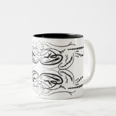 白黒芸術的コーヒーマグ ツートーンマグカップ (正面右)