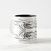 白黒芸術的コーヒーマグ ツートーンマグカップ (正面左)
