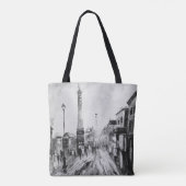 白黒芸術的画。 トートバッグ (裏面)