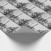 白黒芸術的画。 ラッピングペーパー (角)