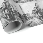 白黒芸術的画。 ラッピングペーパー (ロールコーナー)