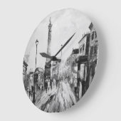 白黒芸術的画。 ラージ壁時計 (傾斜)