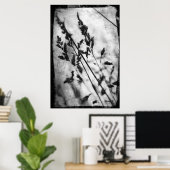 白黒草のポスター ポスター (ホームオフィス)