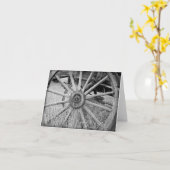 白黒荷馬車の車輪のメッセージカード カード (黄色い花)