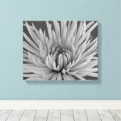 白黒菊花 キャンバスプリント (インサイチュ (ウッドフロア))
