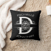 白黒華美アールヌーボースワーズモノグラム | クッション (ブランケット)