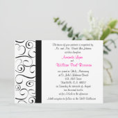 白黒華麗さの結婚式招待状 招待状 (スタンド正面)