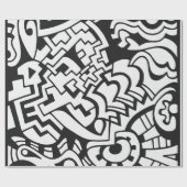 白黒落書きの通りの芸術 ラッピングペーパー (フラット)