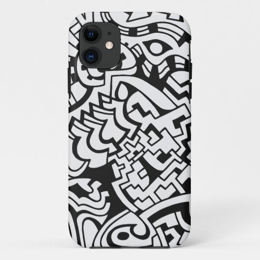 白黒落書きの通りの芸術 Case-Mate iPhoneケース (裏面)