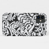 白黒落書きの通りの芸術 Case-Mate iPhoneケース (裏面(横))