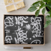 白黒落書きパターン 薄葉紙 (ギフト)