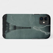 白黒落雷のエッフェル塔の箱 Case-Mate iPhoneケース (裏面(横))