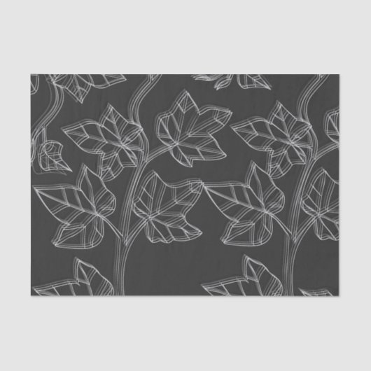 白黒葉のティッシュペーパー 薄葉紙 (正面)