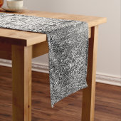 白黒葉のプリントのテーブルのランナー ショートテーブルランナー (インサイチュ)