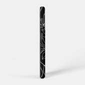 白黒葉抽象芸術ステム線 SAMSUNG GALAXYケース (右側面)