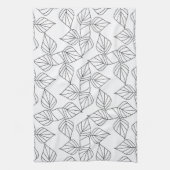 白黒葉。 キッチンタオル (縦)