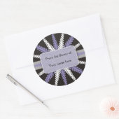 白黒蔵書票 – パープルスノーフレーク ラウンドシール (封筒)