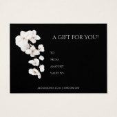 白黒蘭の業種ギフト券 (裏面)