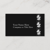 白黒蘭の花柄 名刺 (裏面)