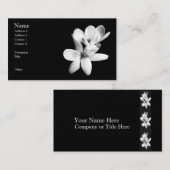 白黒蘭の花柄 名刺 (正面/裏面)