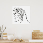 白黒虎のポスター ポスター (キッチン)