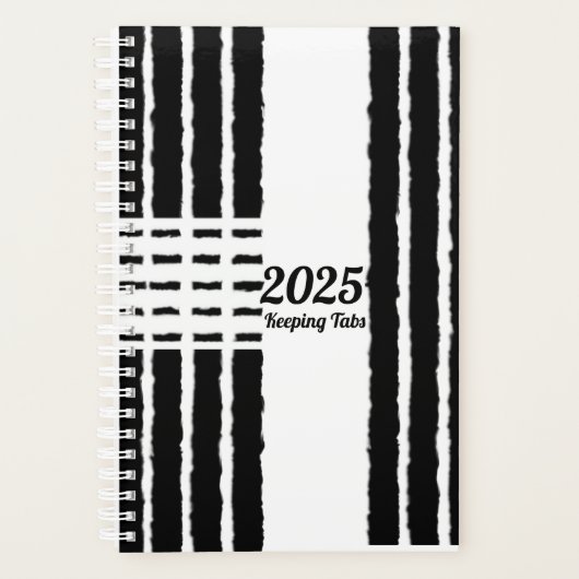 白黒虎猫ストライプハートプランナー プランナー手帳 (正面)