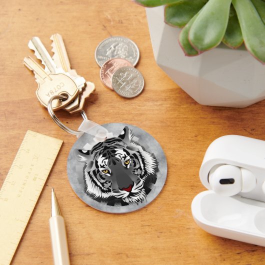 白黒虎 キーホルダー (デスク)