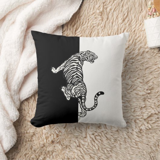 白黒虎 クッション (ブランケット)