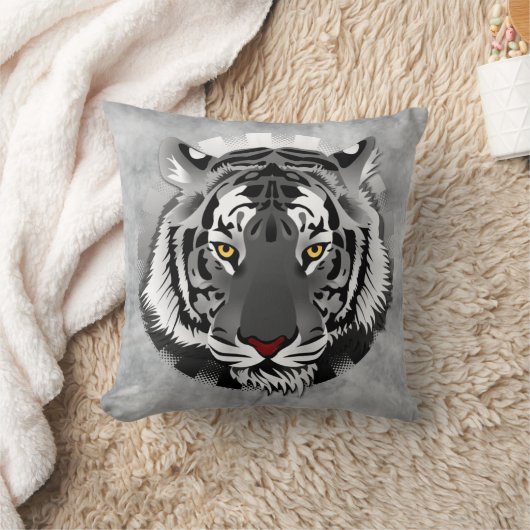 白黒虎 クッション (ブランケット)