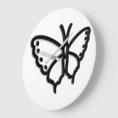 白黒蝶の大時計 ラージ壁時計 (傾斜)