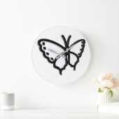 白黒蝶の大時計 ラージ壁時計 (ホーム)