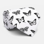 白黒蝶スケッチ ネクタイ (ロール)