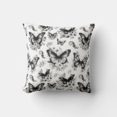 白黒蝶パターン クッション (正面)