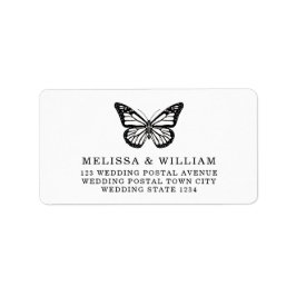 白黒蝶結婚の住所 ラベル