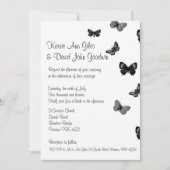 白黒蝶結婚式招待状 招待状 (正面)