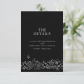 白黒蝶結婚詳細QR エンクロージャーカード (スタンド正面)