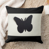白黒蝶装飾用クッション クッション (ブランケット)