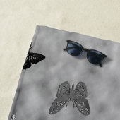 白黒蝶 ビーチタオル (インサイチュ)