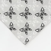 白黒蝶 フリースブランケット (角)