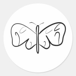 白黒蝶 ラウンドシール