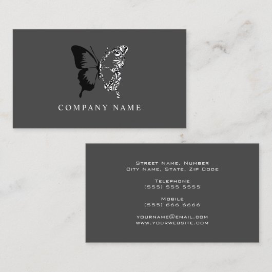 白黒蝶 名刺 (正面/裏面)