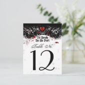 白黒血液（ばちゃばちゃ）跳ねるTil死亡表の番号 ポストカード (スタンド正面)