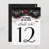 白黒血液（ばちゃばちゃ）跳ねるTil死亡表の番号 ポストカード (正面/裏面)