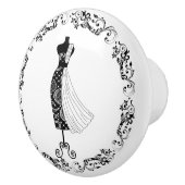 白黒裁縫ルームボダイスドレス型枠セラ セラミックノブ (右)