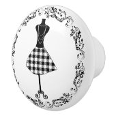 白黒裁縫ルームボダイスドレス型枠セラ セラミックノブ (右)