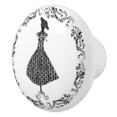 白黒裁縫ルームボダイスドレス型枠セラ セラミックノブ (右)